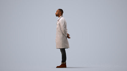 photogrammetry 3D man medical, realistic human model archviz FBX, three-quarter view render