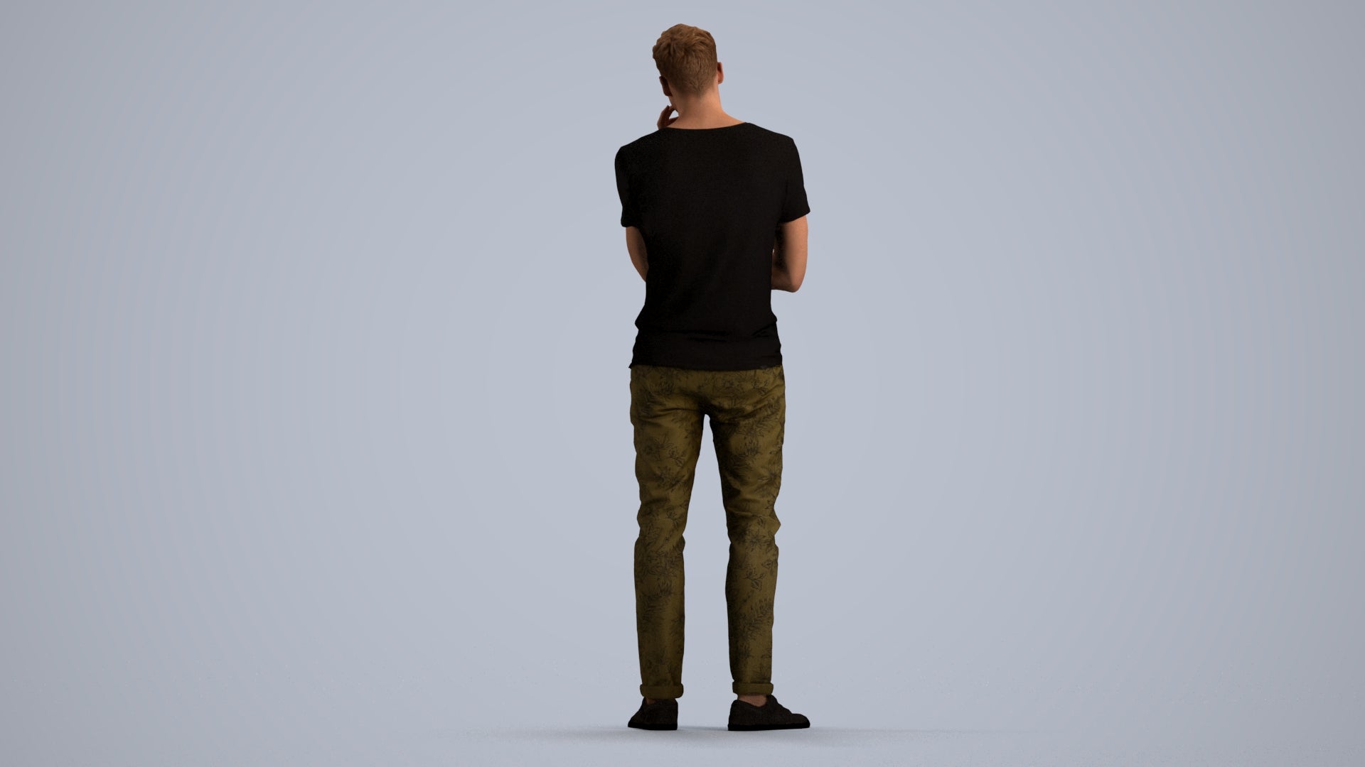 photogrammetry 3D man casual standing, realistic human model archviz FBX, front view render