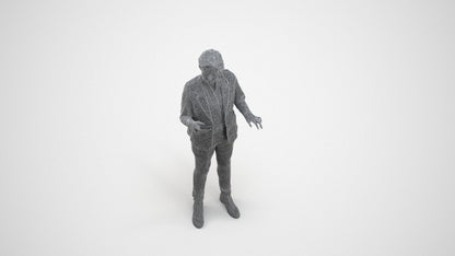 scanned 3D woman business, photogrammetry people for Enscape and V-Ray, wireframe three-quarter view
