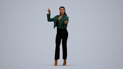 3D scanned woman standing business, photorealistic archviz people for Enscape and SketchUp, standing pose render