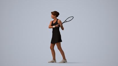 3D scanned woman sport, photorealistic archviz people for Enscape and SketchUp, three-quarter view render