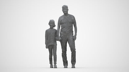 photogrammetry 3D girl casual walking, realistic human model archviz FBX, wireframe back view