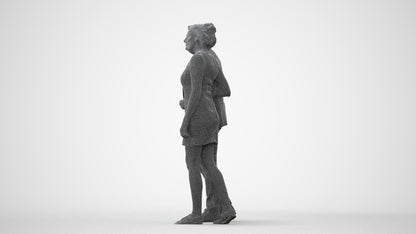 3D people model woman casual couple, scanned human for 3ds Max rendering, square thumbnail