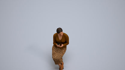 3D scanned woman sitting casual, photorealistic archviz people for Enscape and SketchUp, back view render