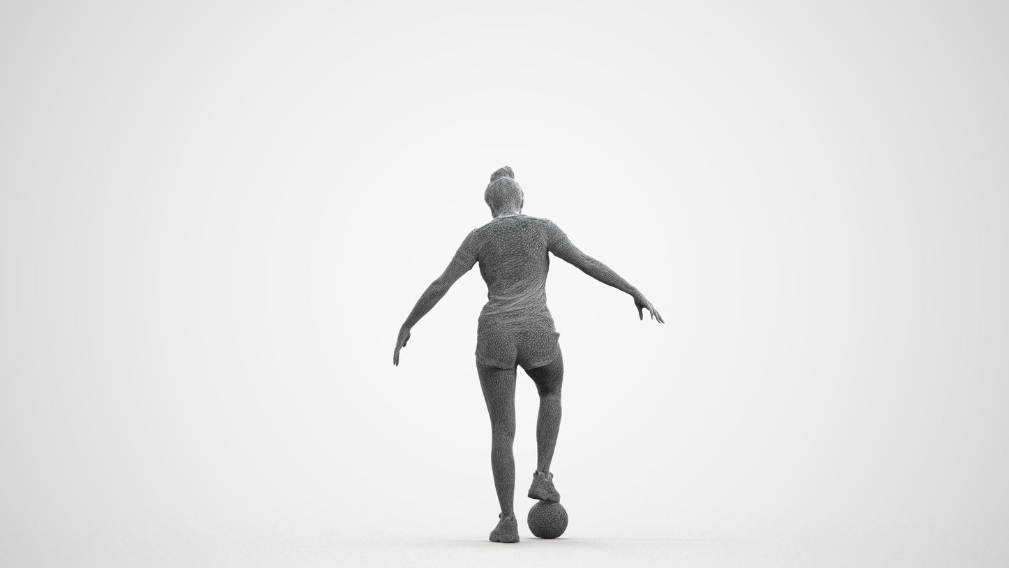 photogrammetry 3D woman sport, realistic human model archviz FBX, wireframe front view