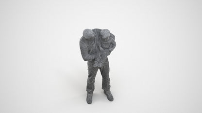 photogrammetry 3D boy casual kids, realistic human model archviz FBX, wireframe three-quarter view