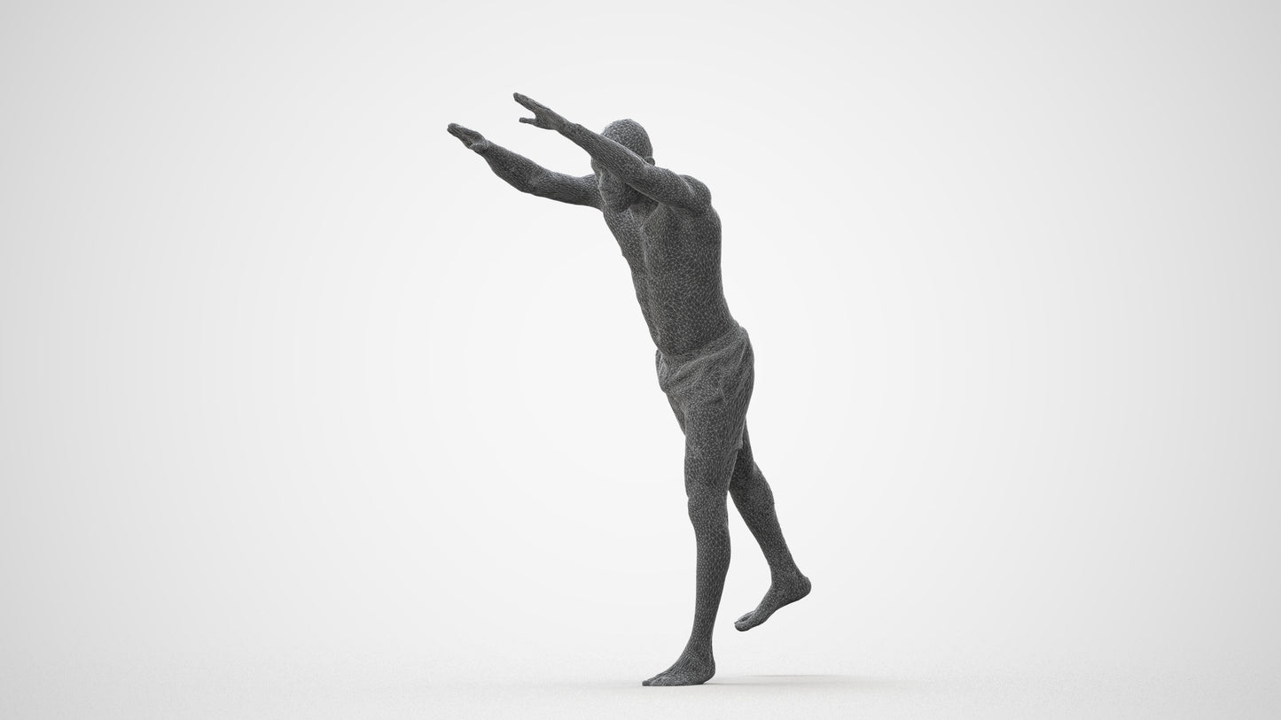 3D people model man pool, scanned human for 3ds Max rendering, square thumbnail