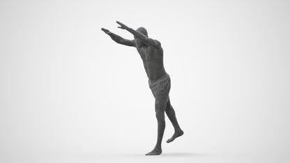 3D people model man pool, scanned human for 3ds Max rendering, square thumbnail