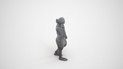 3D people model woman pool, scanned human for 3ds Max rendering, wireframe three-quarter view