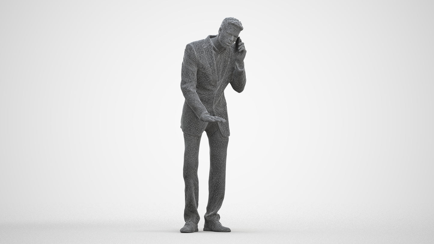 3D scanned man business, photorealistic archviz people for Enscape and SketchUp, three-quarter front view render