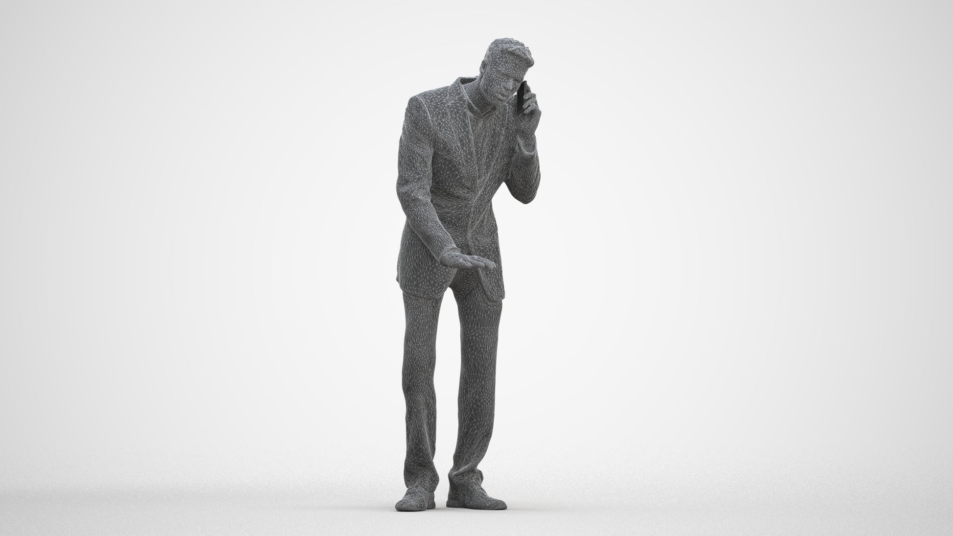3D scanned man business, photorealistic archviz people for Enscape and SketchUp, three-quarter front view render