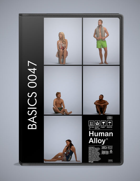 realistic 3D humans pool pack, 5 archviz people FBX OBJ for Blender