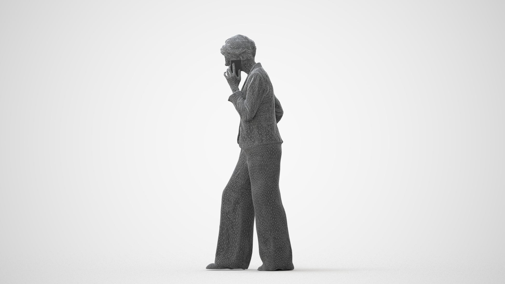 3D human model woman business, photogrammetry scanned person for archviz, square thumbnail