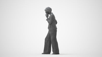 3D human model woman business, photogrammetry scanned person for archviz, square thumbnail