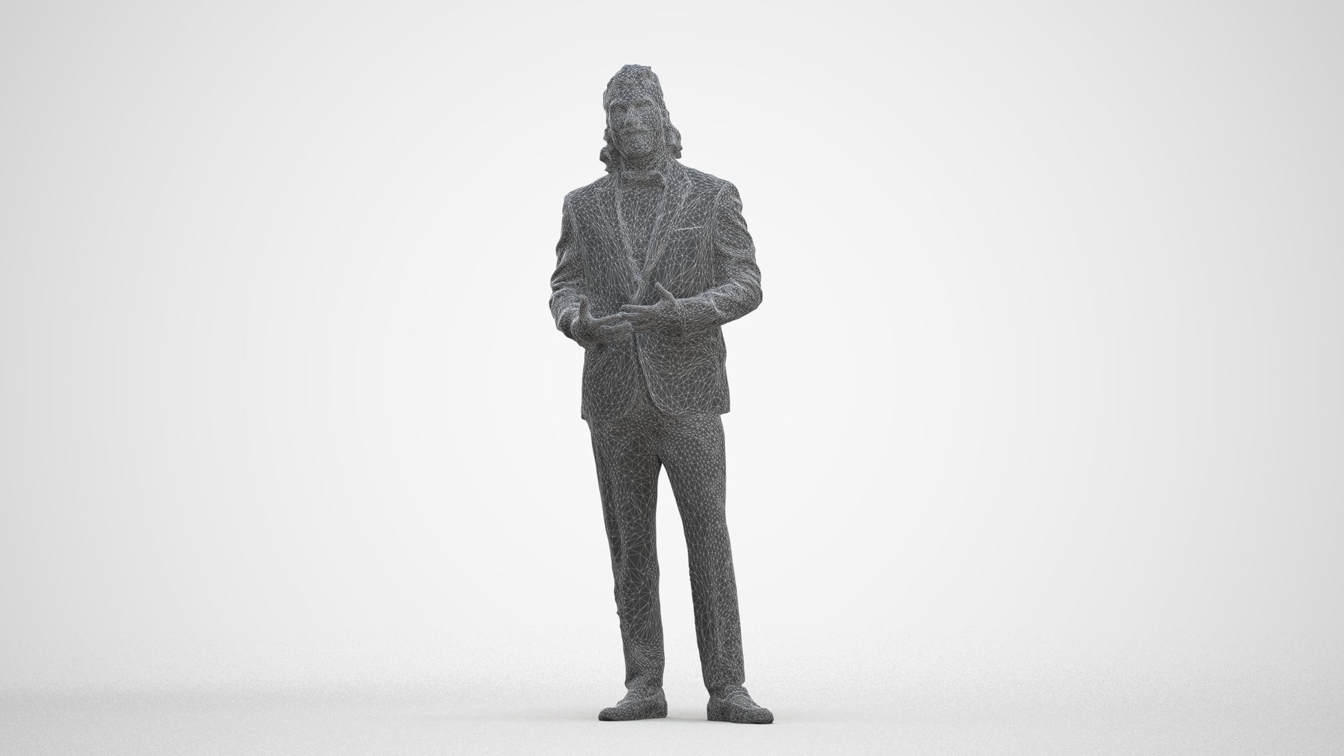 photogrammetry 3D man formal formalaffairs, realistic human model archviz FBX, three-quarter front view render
