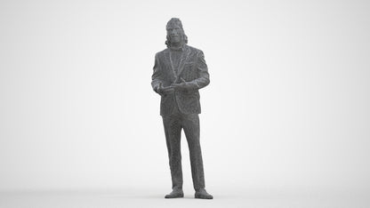 photogrammetry 3D man formal formalaffairs, realistic human model archviz FBX, three-quarter front view render