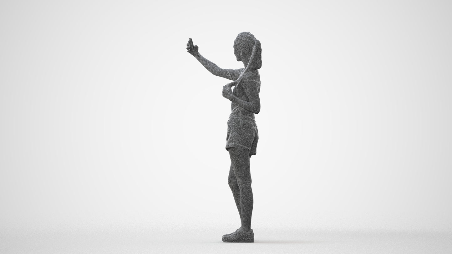 photogrammetry 3D woman casual standing, realistic human model archviz FBX, square thumbnail