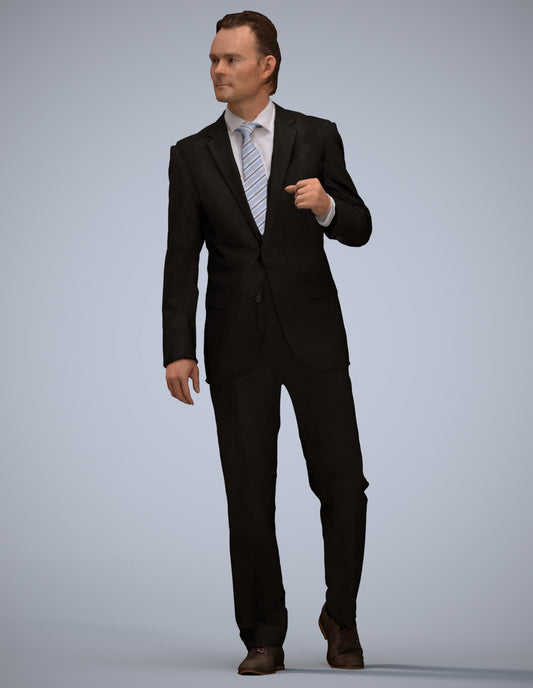 scanned 3D man business, photogrammetry people for Enscape and V-Ray