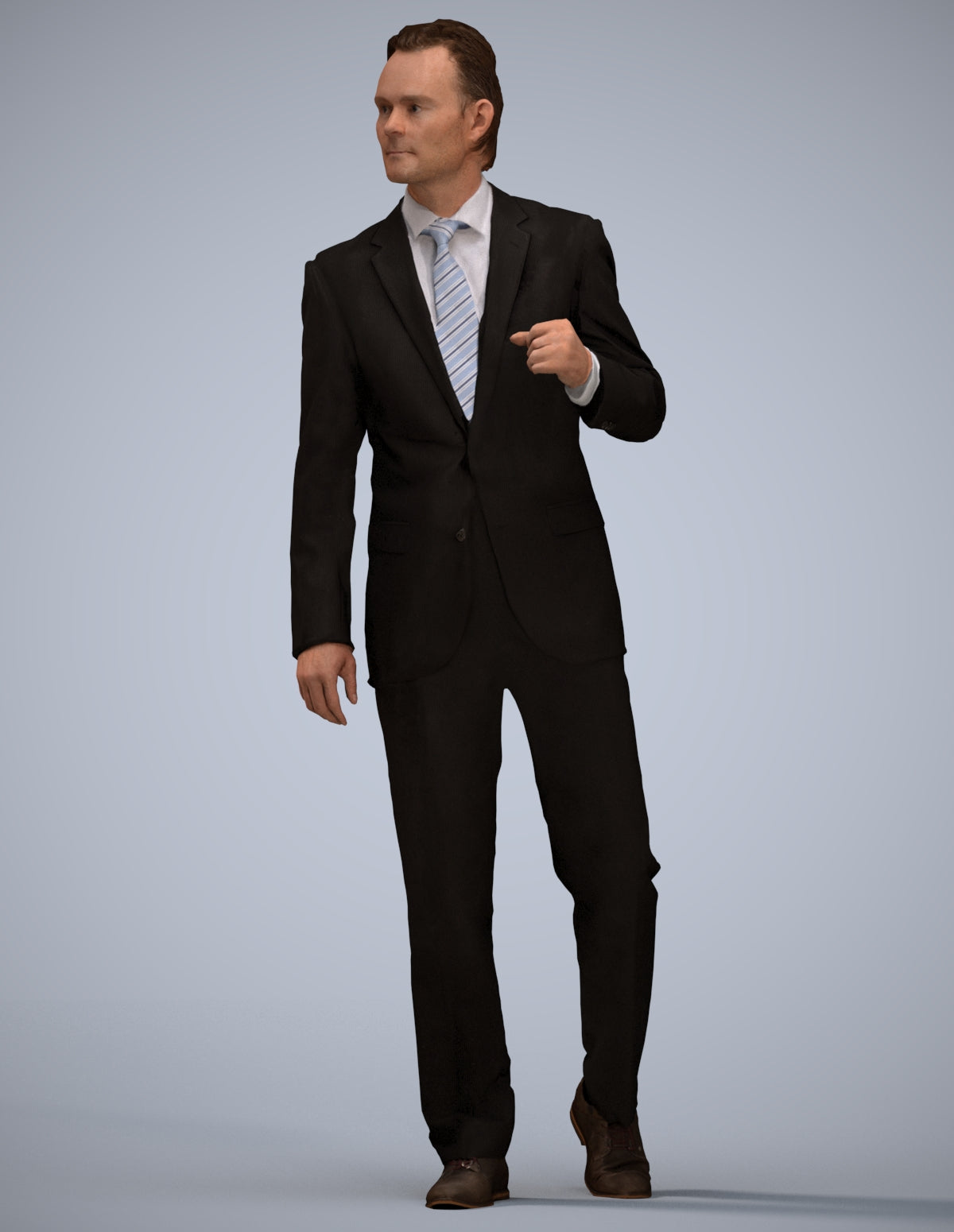 scanned 3D man business, photogrammetry people for Enscape and V-Ray