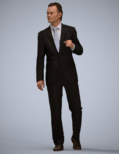 scanned 3D man business, photogrammetry people for Enscape and V-Ray