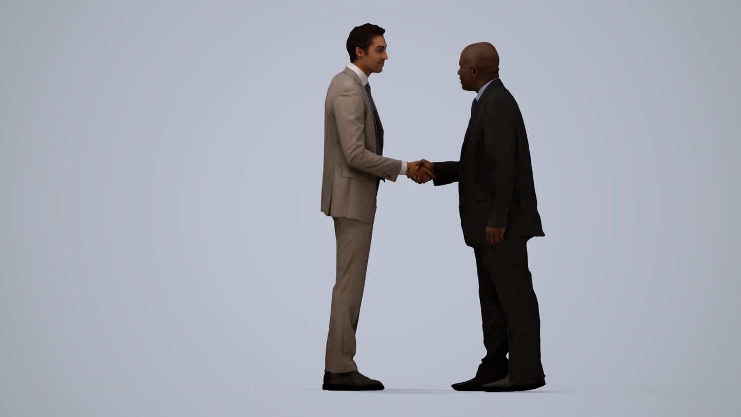 scanned 3D man business, photogrammetry people for Enscape and V-Ray, top-down view render