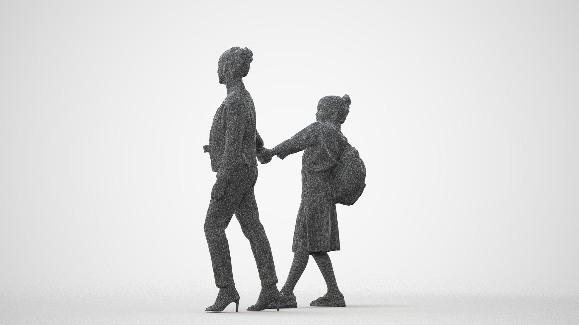realistic 3D girl kids, scanned archviz people for Blender and 3ds Max, square thumbnail
