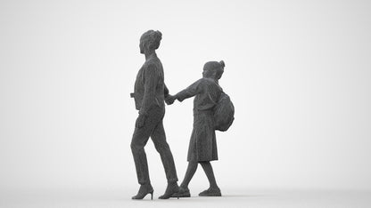 realistic 3D girl kids, scanned archviz people for Blender and 3ds Max, square thumbnail