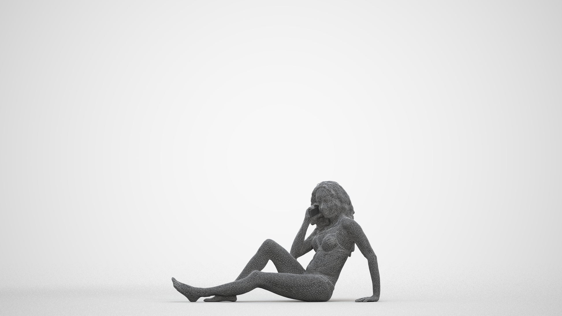 realistic 3D woman pool, scanned archviz people for Blender and 3ds Max, three-quarter front view render