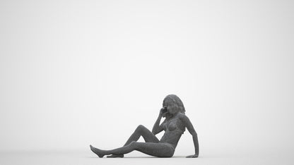 realistic 3D woman pool, scanned archviz people for Blender and 3ds Max, three-quarter front view render