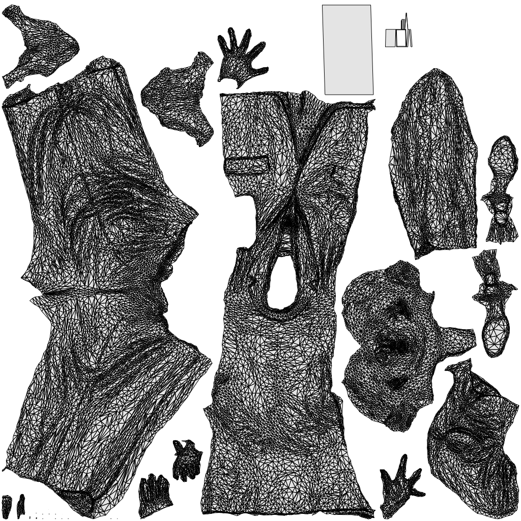 3D scanned woman walking business, photorealistic archviz people for Enscape and SketchUp, wireframe top-down view