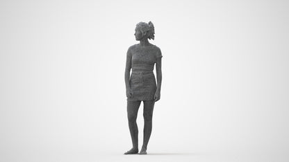 realistic 3D people woman casual standing, render-ready for V-Ray and Corona, FBX OBJ, square thumbnail