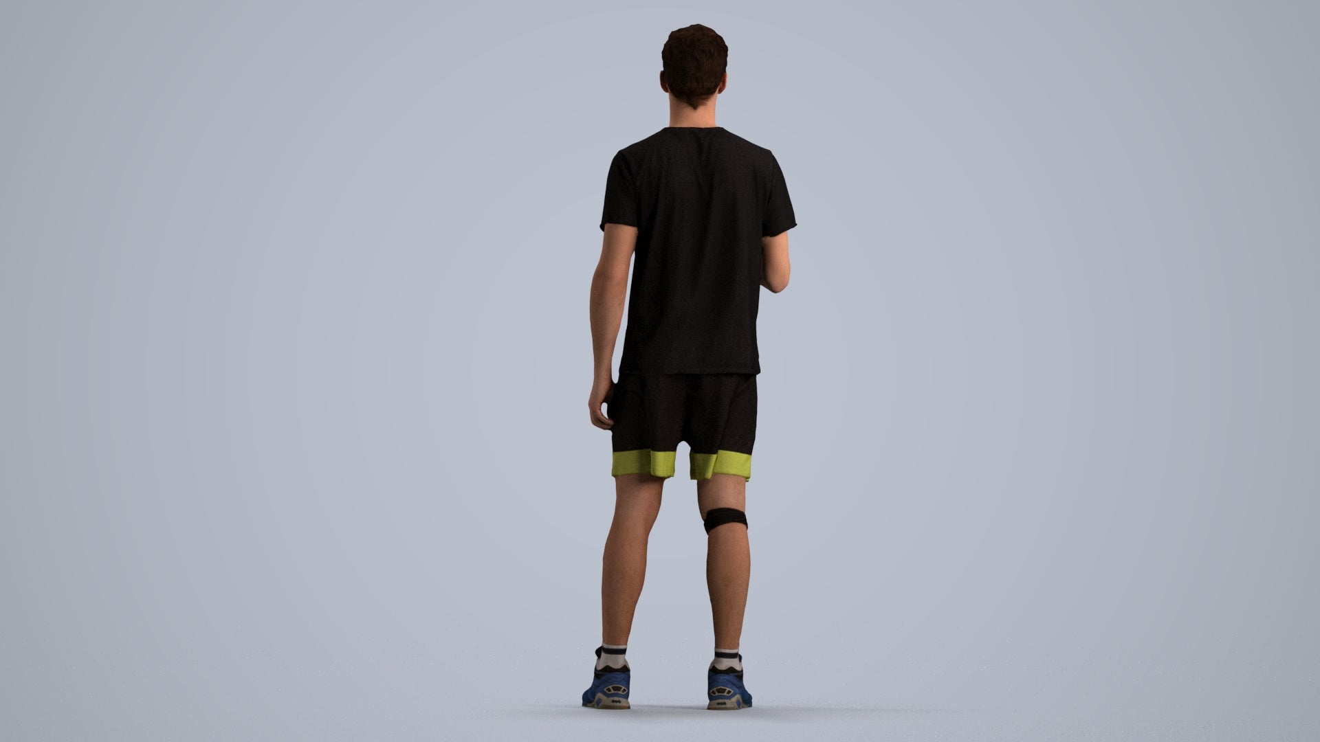 realistic 3D human man sport, archviz people FBX OBJ for Blender, front view render