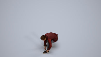 3D scanned boy kids casual, photorealistic archviz people for Enscape and SketchUp, back view render