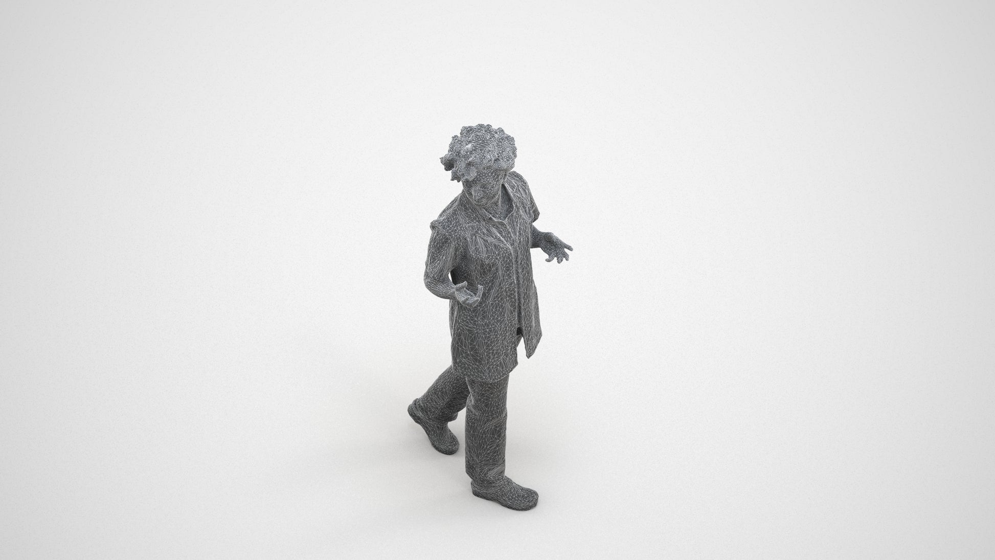 photogrammetry 3D woman medical, realistic human model archviz FBX, wireframe three-quarter view