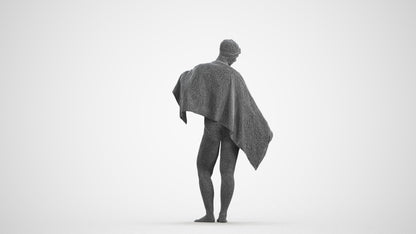 scanned 3D woman pool, photogrammetry people for Enscape and V-Ray, wireframe front view