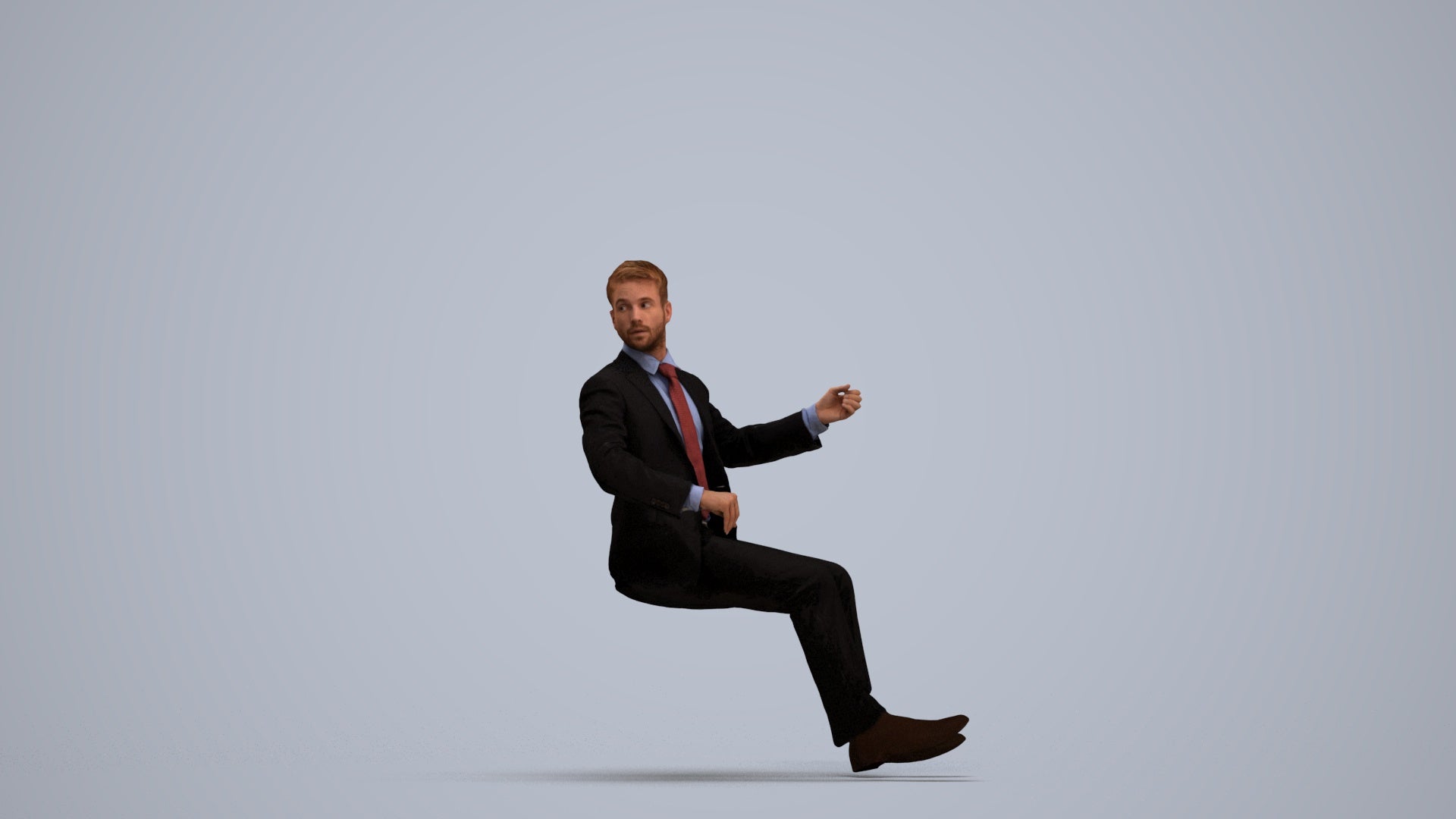 3D people model man business driving, scanned human for 3ds Max rendering, standing pose render