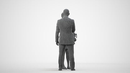realistic 3D people man business, render-ready for V-Ray and Corona, FBX OBJ, wireframe side view