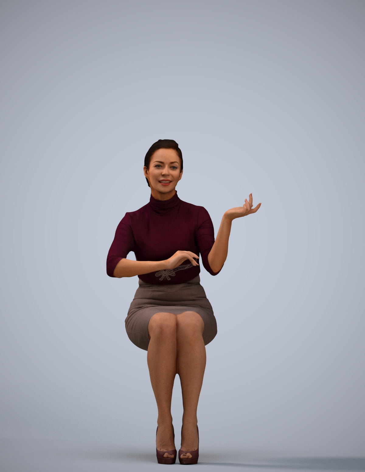3D people model woman business, scanned human for 3ds Max rendering