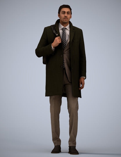 photogrammetry 3D man business, realistic human model archviz FBX
