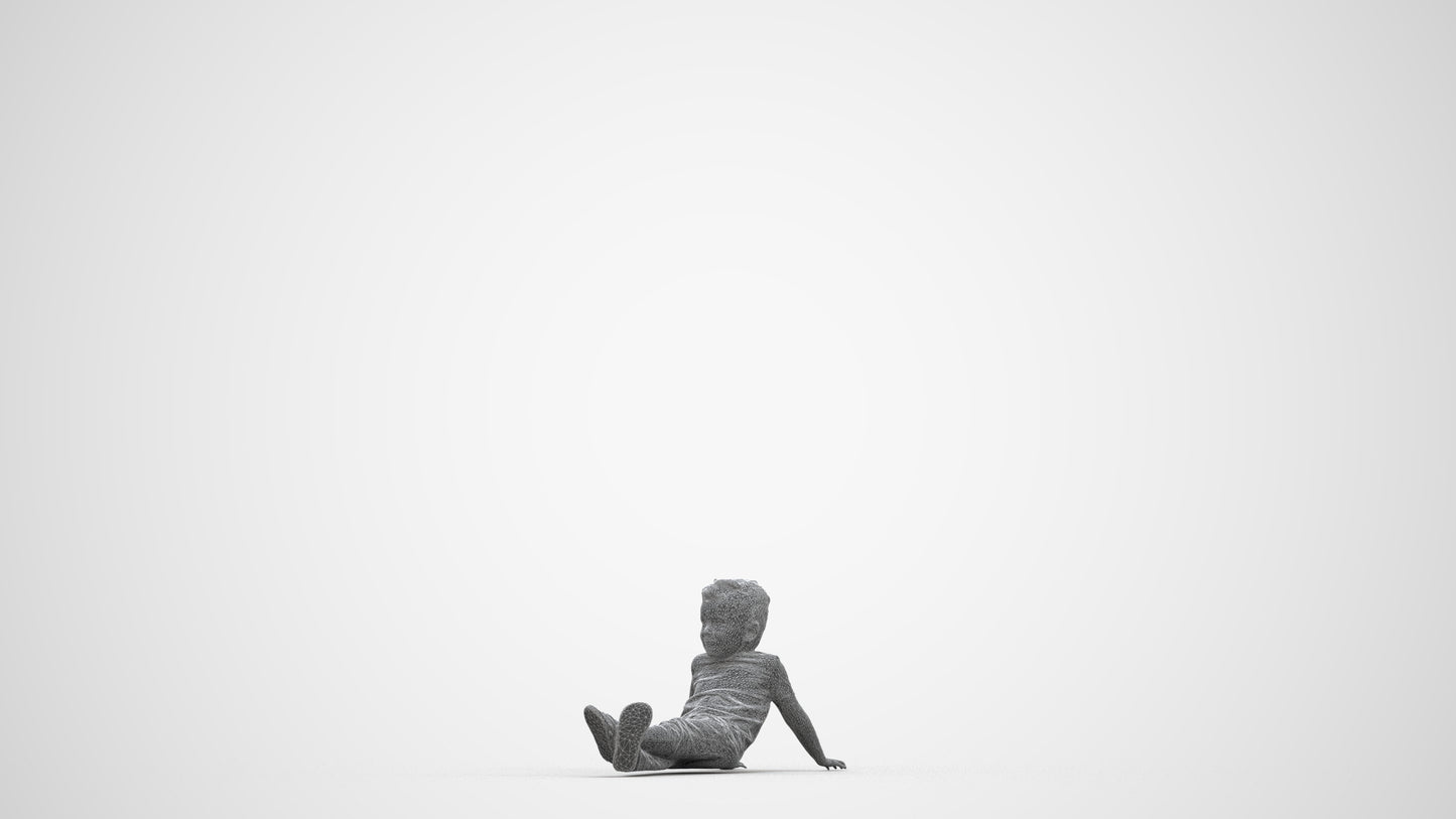 photogrammetry 3D boy casual kids, realistic human model archviz FBX, wireframe back view
