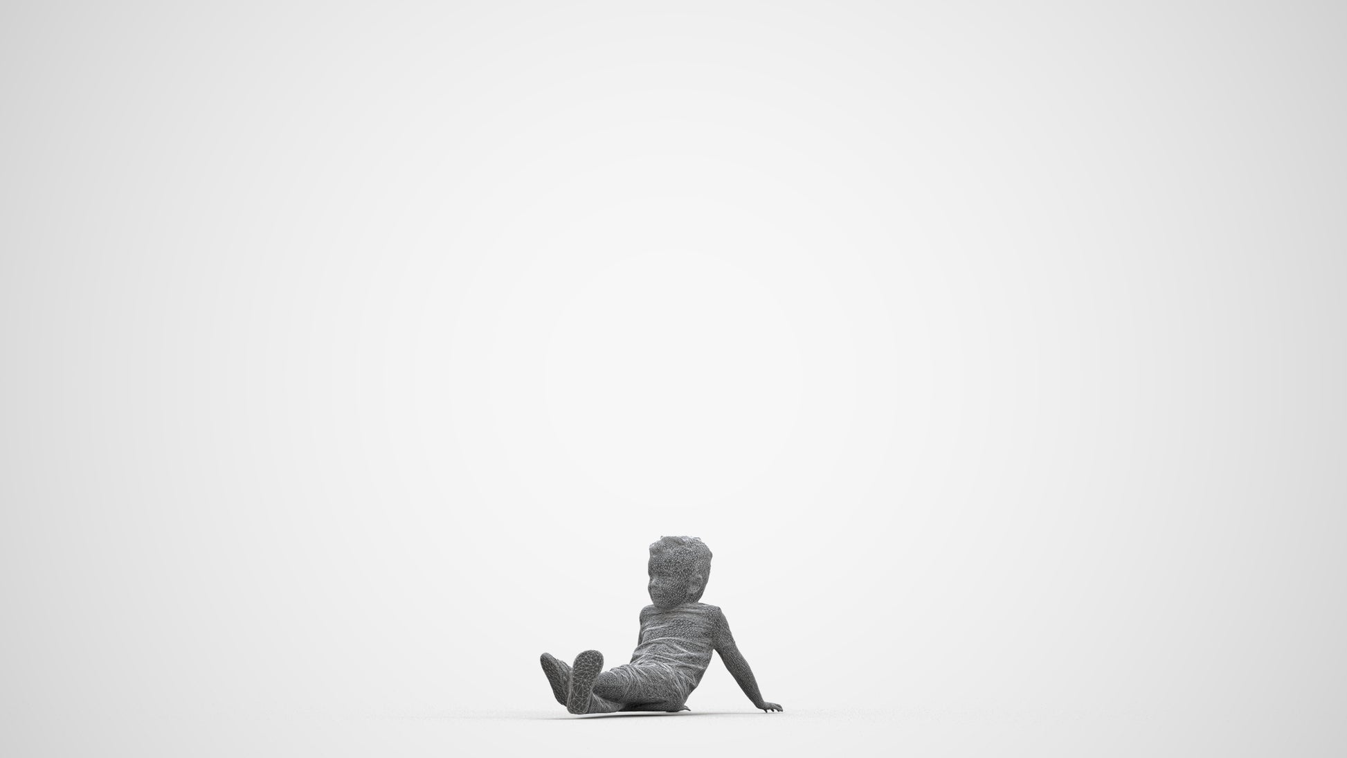 photogrammetry 3D boy casual kids, realistic human model archviz FBX, wireframe back view