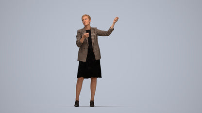 3D scanned woman business, photorealistic archviz people for Enscape and SketchUp, top-down view render