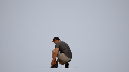 scanned 3D man sport standing, photogrammetry people for Enscape and V-Ray, top-down view render