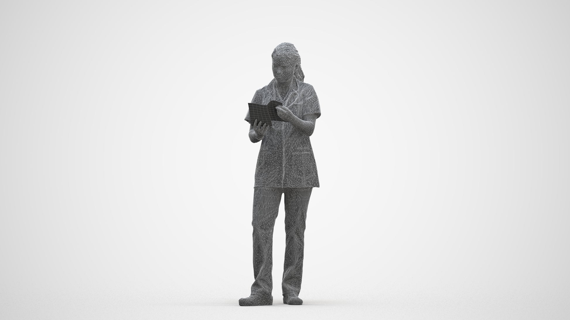 realistic 3D people woman medical, render-ready for V-Ray and Corona, FBX OBJ, three-quarter front view render