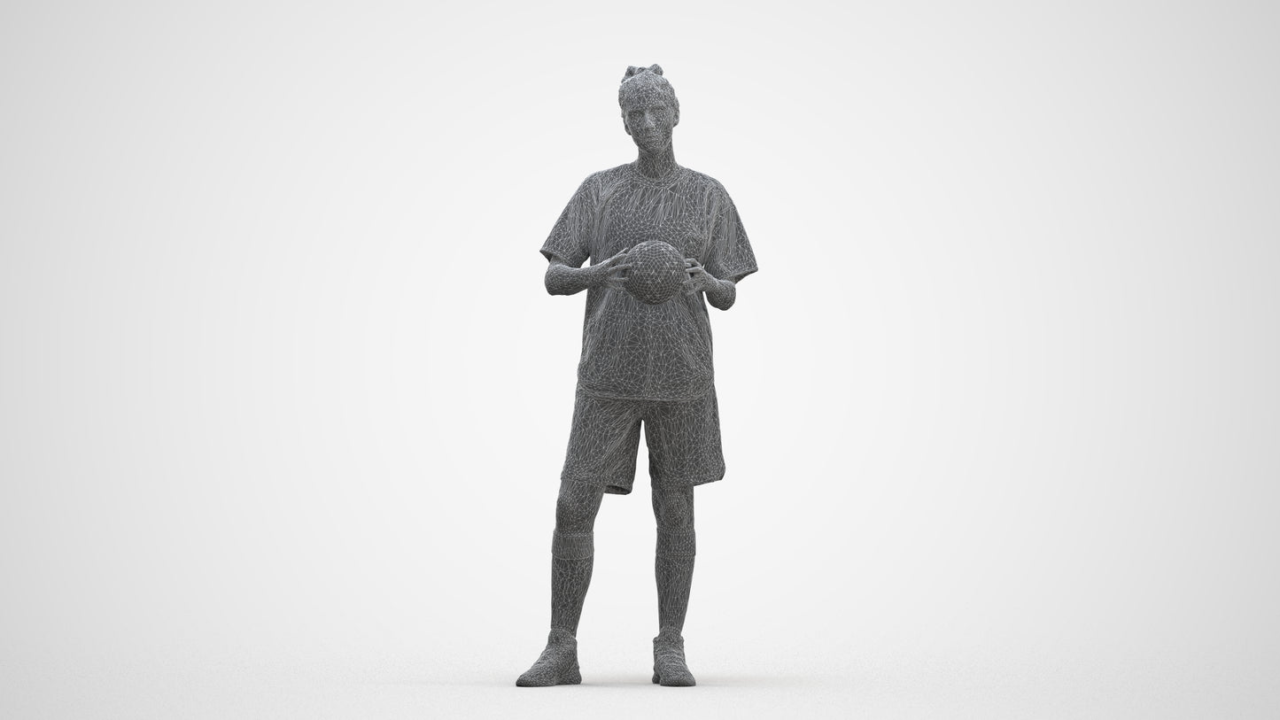 3D people model woman sport, scanned human for 3ds Max rendering, three-quarter front view render