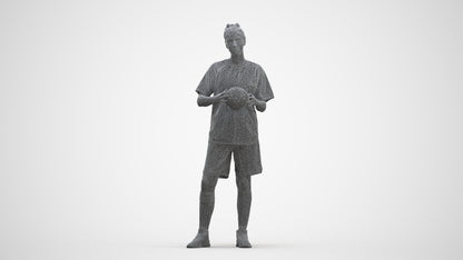 3D people model woman sport, scanned human for 3ds Max rendering, three-quarter front view render