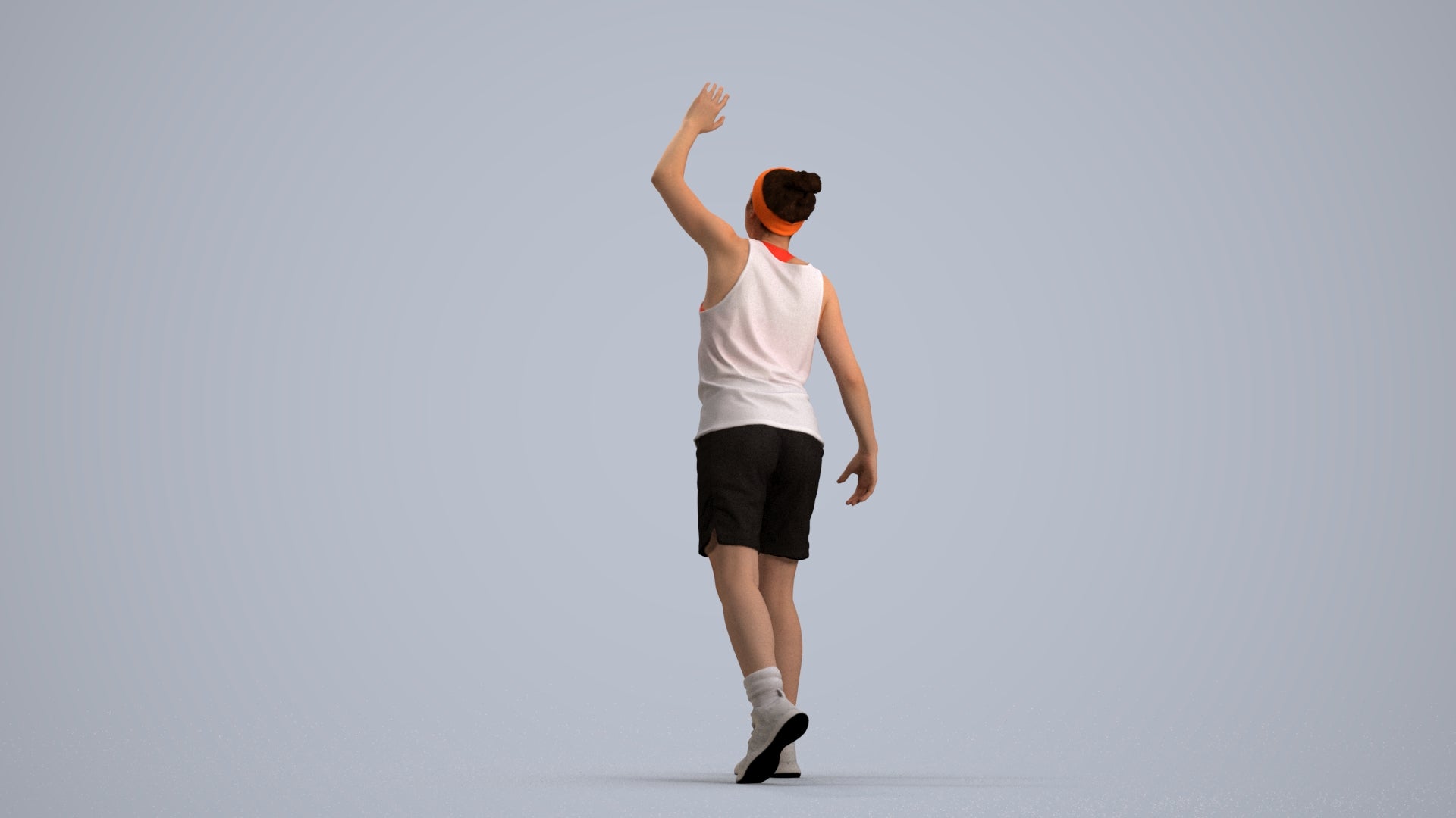 realistic 3D people woman sport, render-ready for V-Ray and Corona, FBX OBJ, front view render