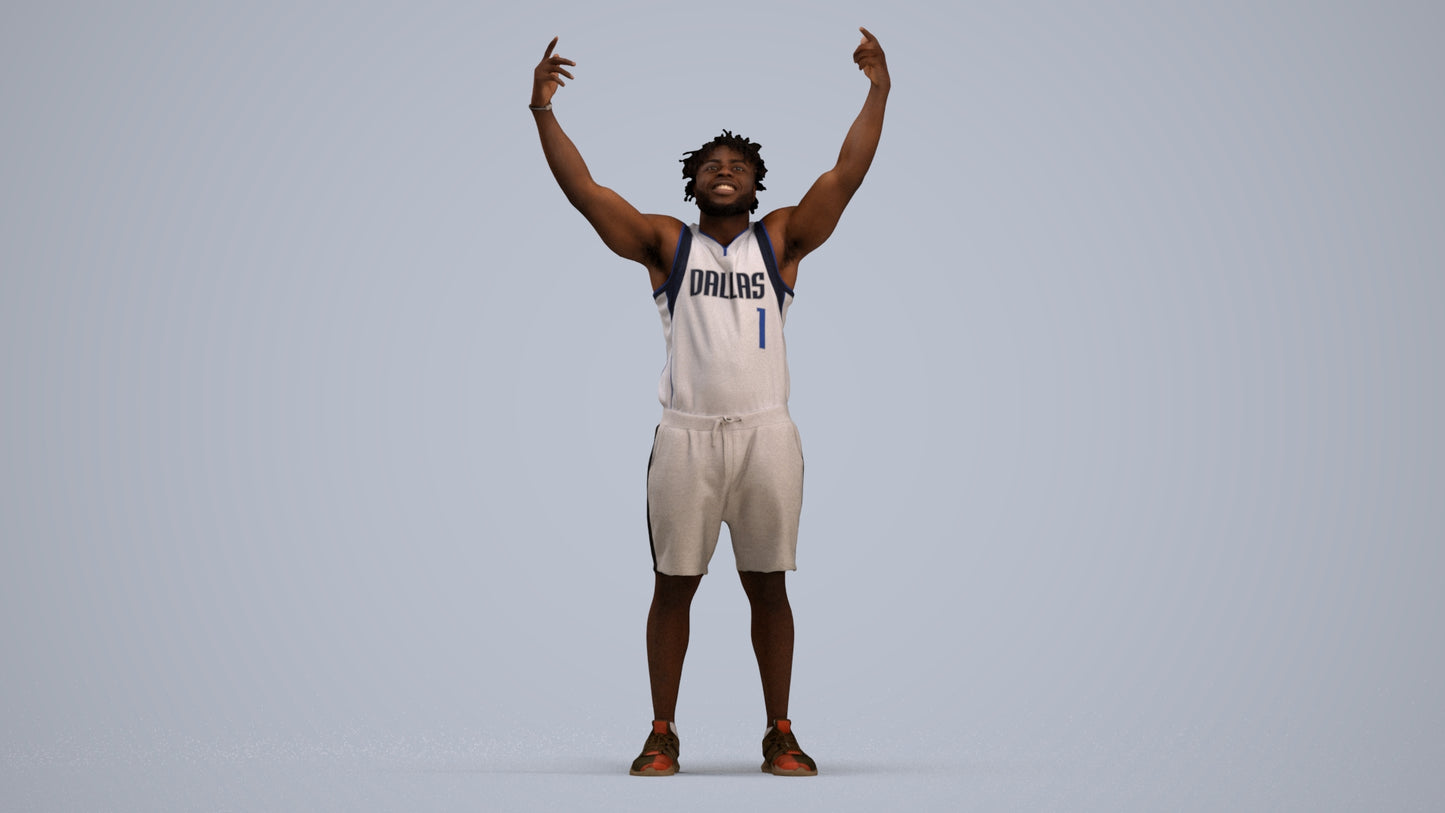 scanned 3D man sport, photogrammetry people for Enscape and V-Ray, standing pose render
