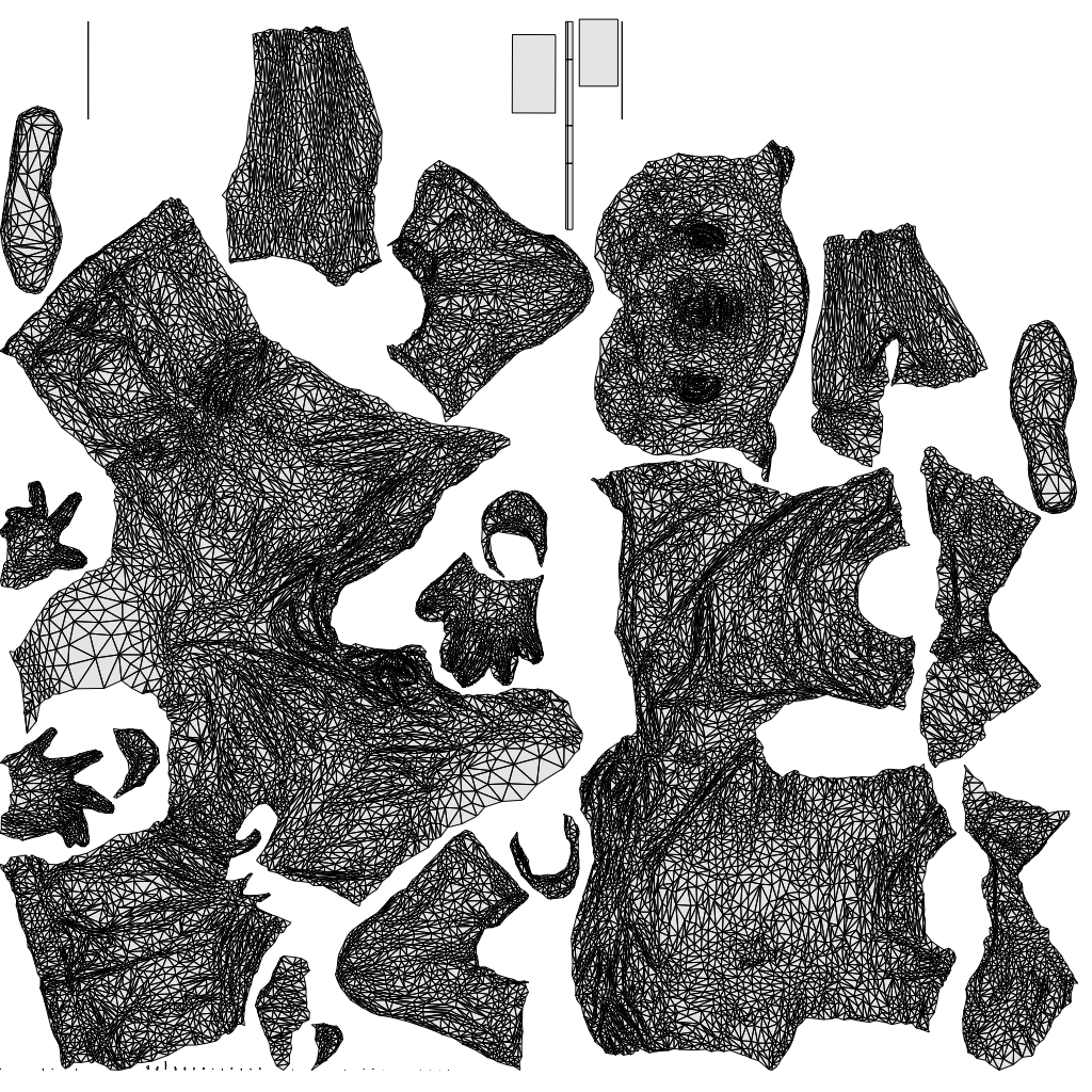 scanned 3D man casual sitting, photogrammetry people for Enscape and V-Ray, wireframe top-down view