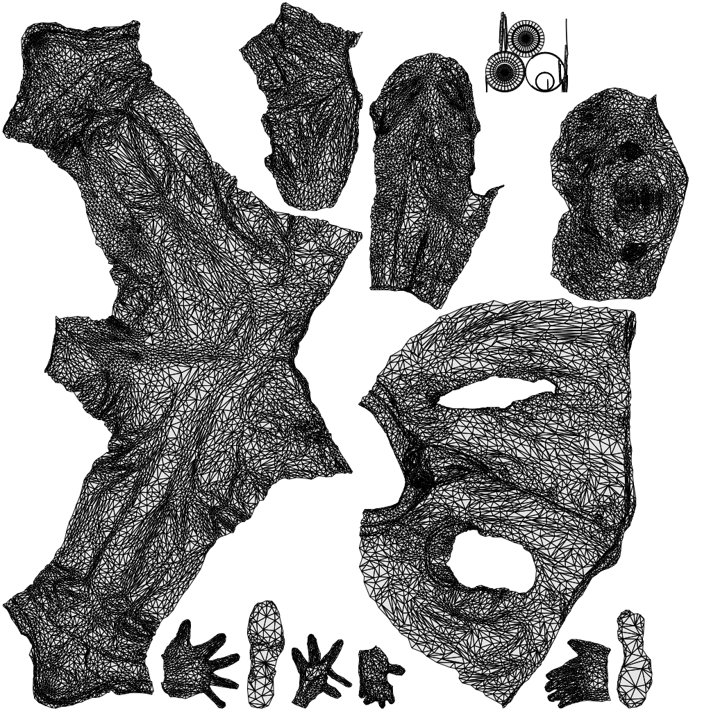 3D people model man hospitality, scanned human for 3ds Max rendering, wireframe top-down view
